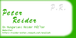 peter reider business card